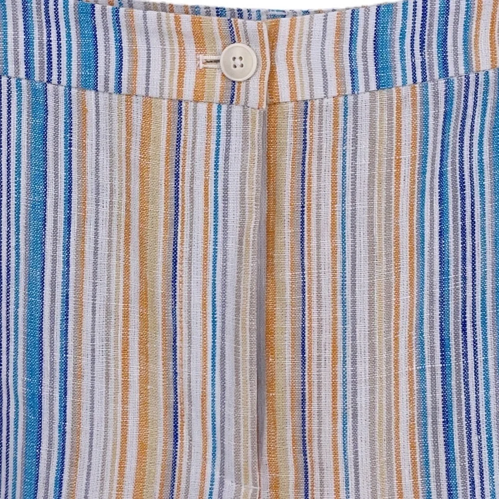NWT REFORMATION Striped Wide Leg Linen Pants Sz 12